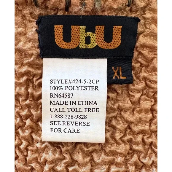 Vintage Ubu Paisley Floral Popcorn Maxi Dress Boho Scalloped Lace Trim Belted - Picture 11 of 14